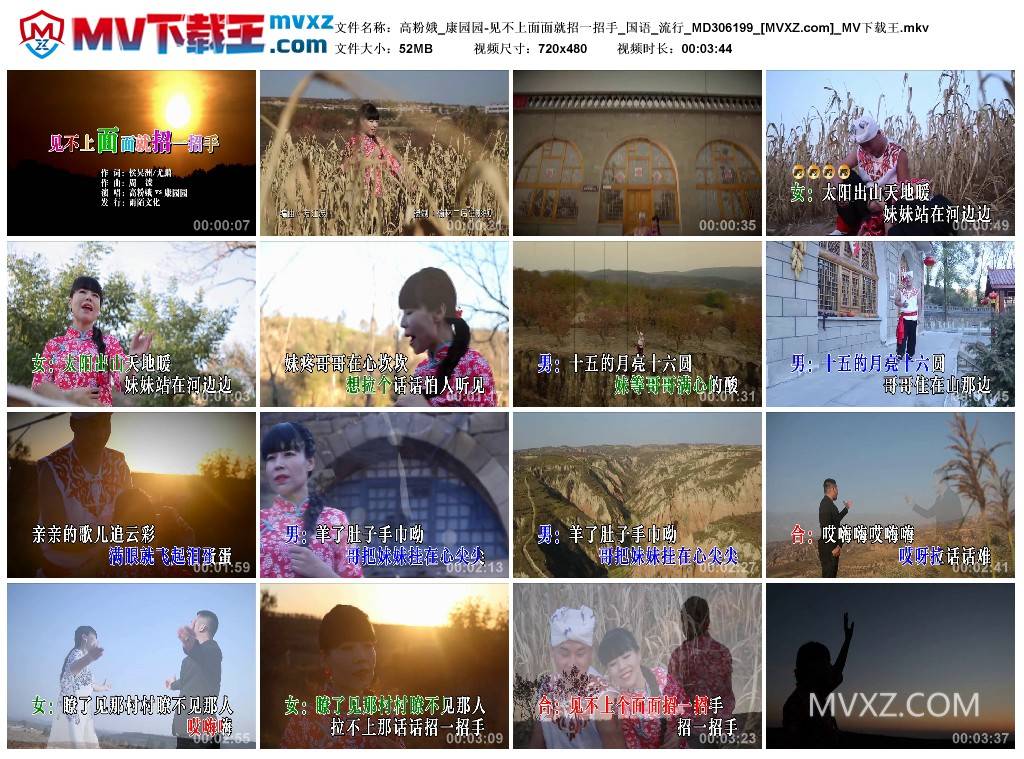 高粉娥_康园园-见不上面面就招一招手_国语_流行_MD306199